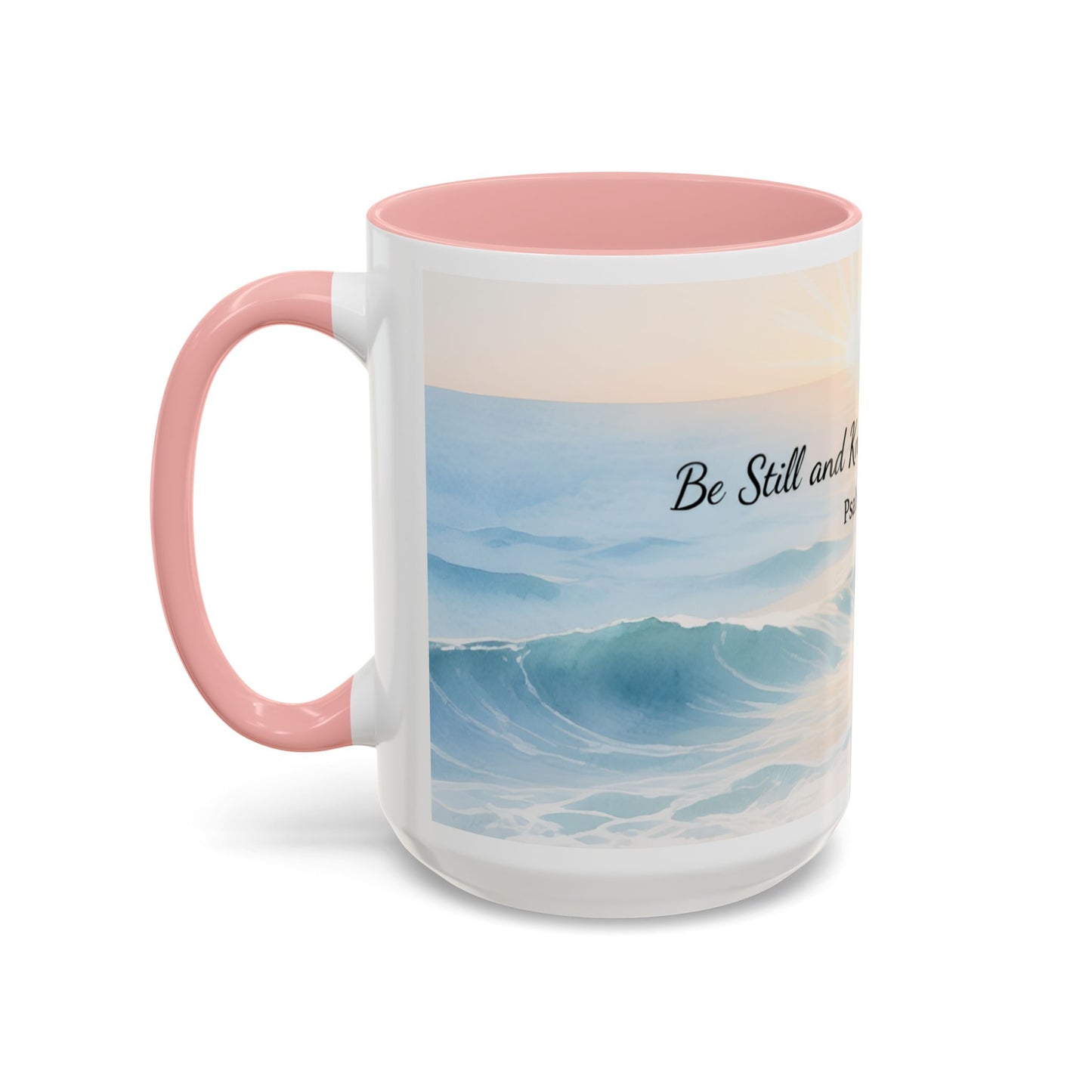 Psalm 46:10 Ocean Coffee Mug – "Be Still and Know That I Am God" Inspirational Ceramic