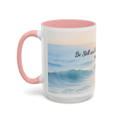 Psalm 46:10 Ocean Coffee Mug – "Be Still and Know That I Am God" Inspirational Ceramic