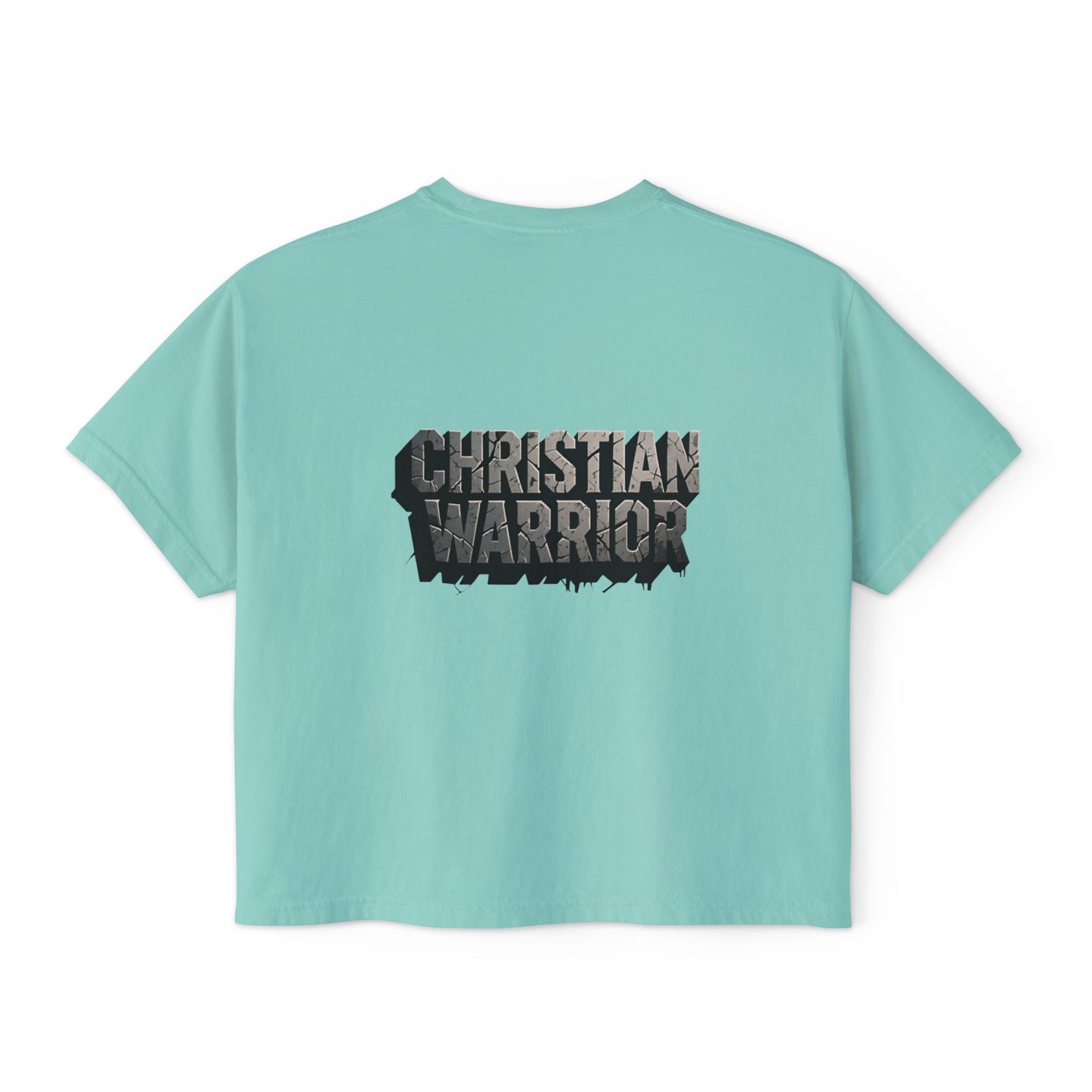 Christian Warrior Boxy Tee — Women's Faith Graphic Shirt