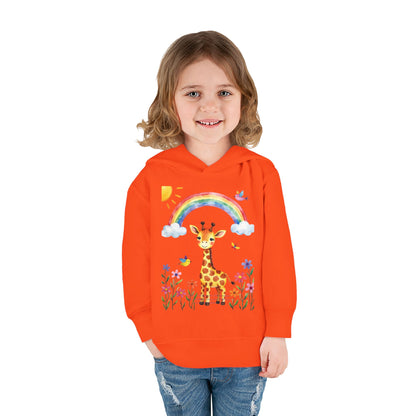 Toddler Hoodie — Giraffe Rainbow Floral Pullover