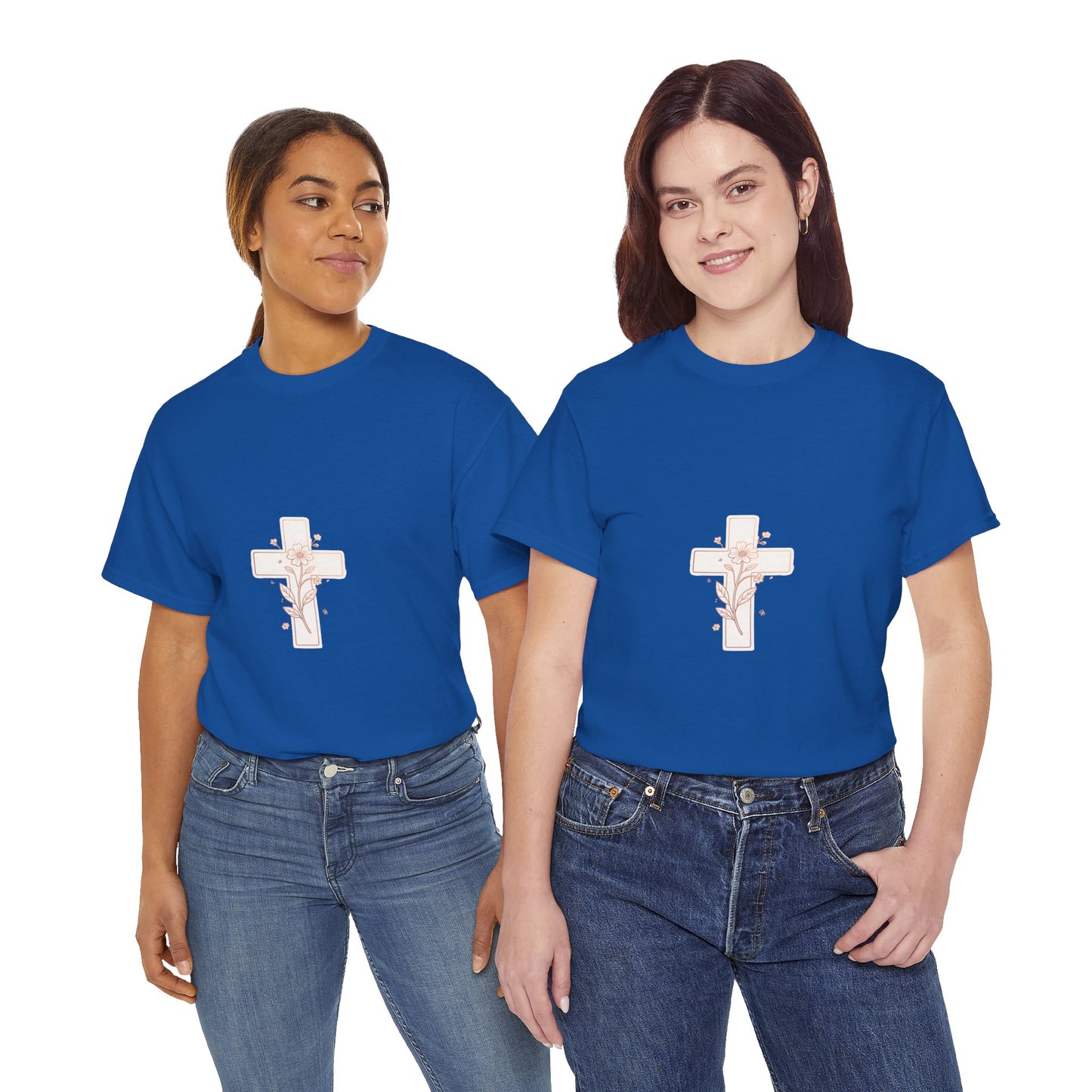 Floral Cross Tee — Delicate Bloom Christian T-Shirt | Meaningful gifts for teens and adults