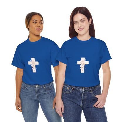 Floral Cross Tee — Delicate Bloom Christian T-Shirt | Meaningful gifts for teens and adults