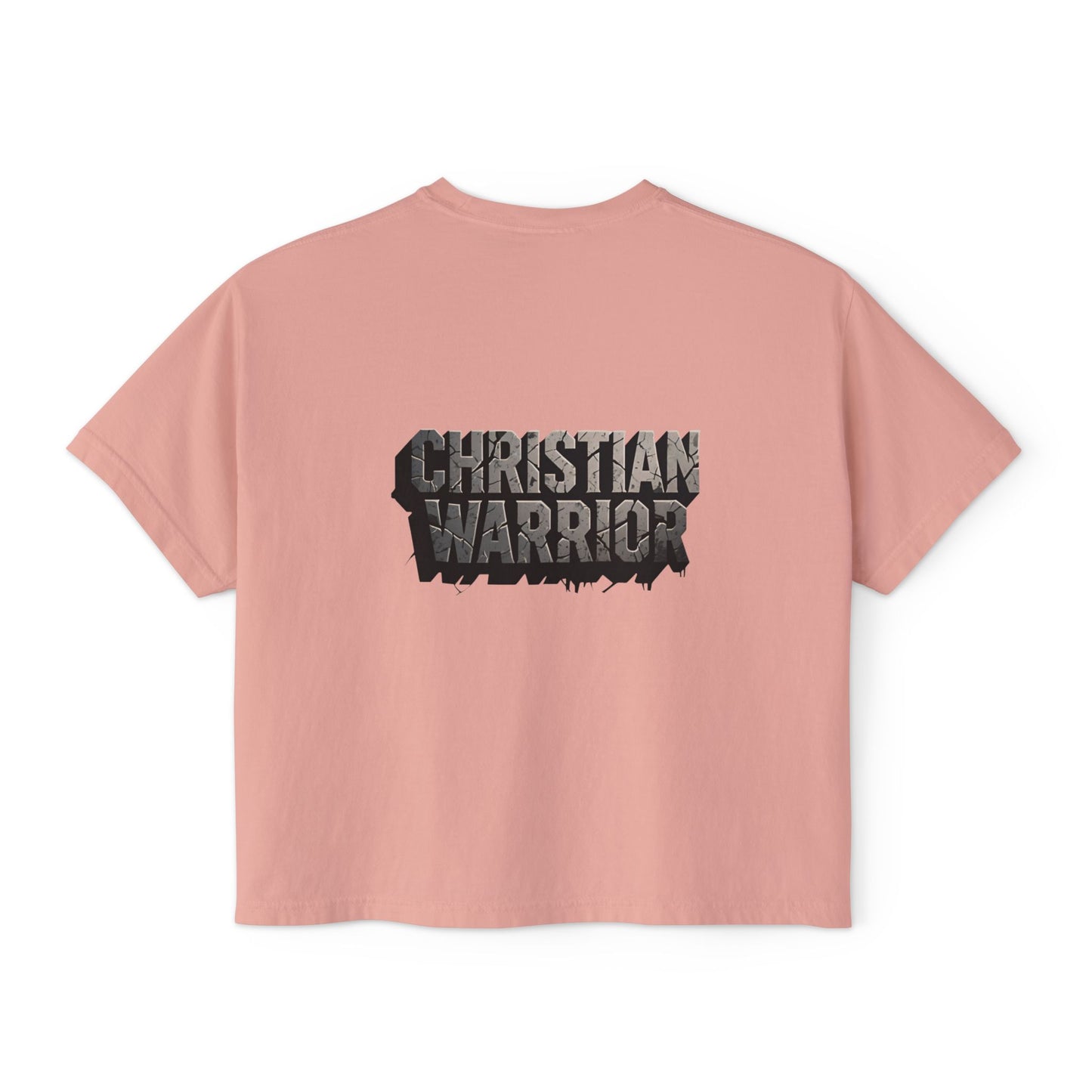 Christian Warrior Boxy Tee — Women's Faith Graphic Shirt