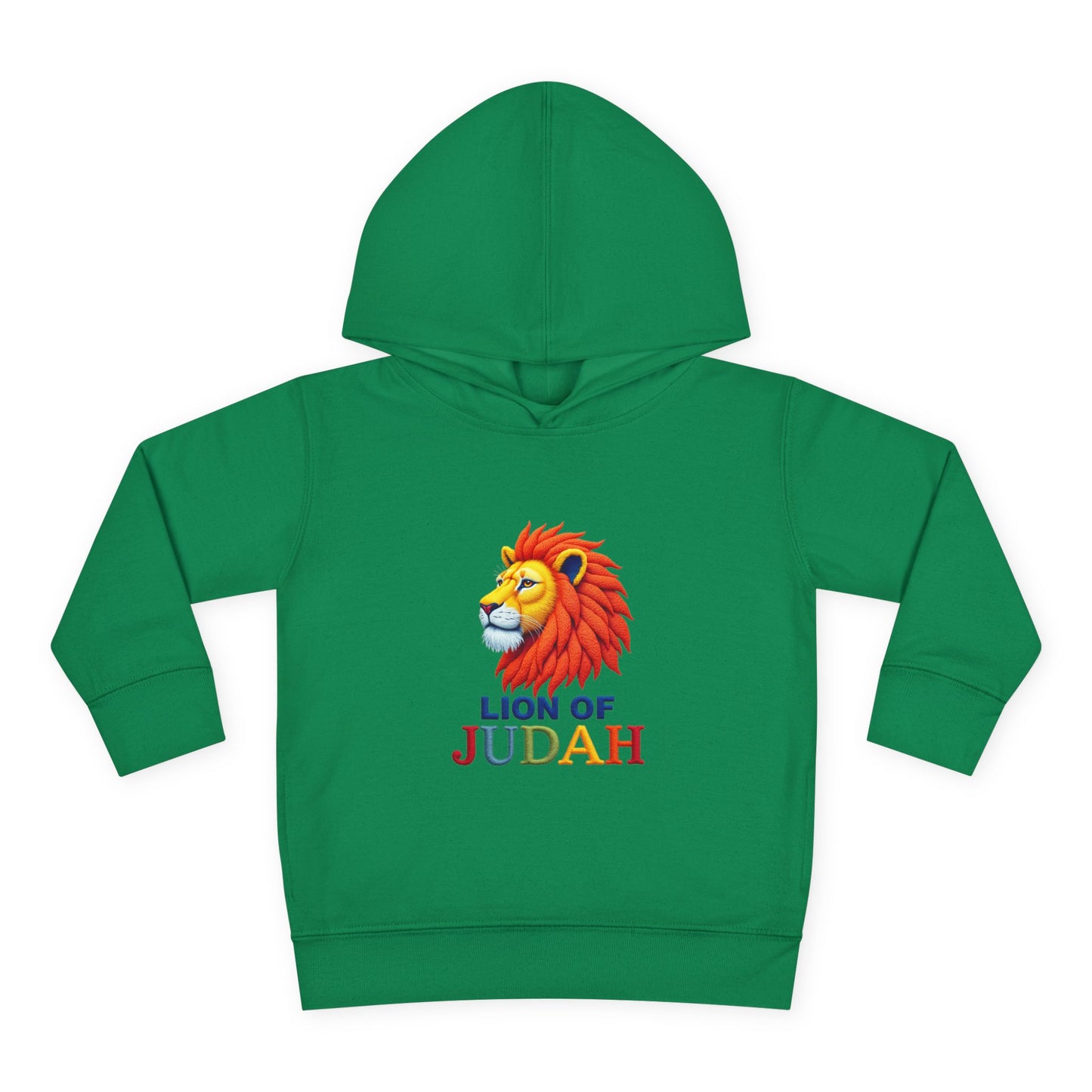 Lion of Judah Toddler Hoodie — Christian Kids Pullover with Colorful Lion Graphic