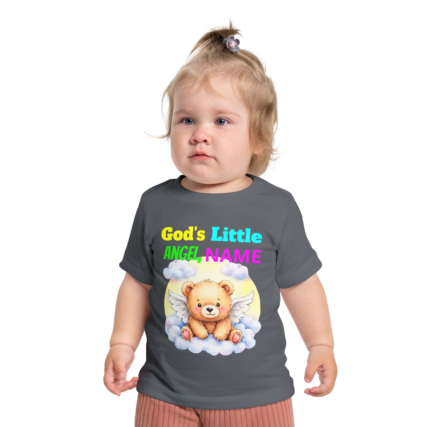 Baby T-Shirt — Personalized "God's Little Angel" Teddy Design