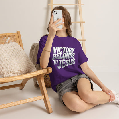 Victory Belongs to Jesus T-Shirt — Heavyweight Christian Faith Tee