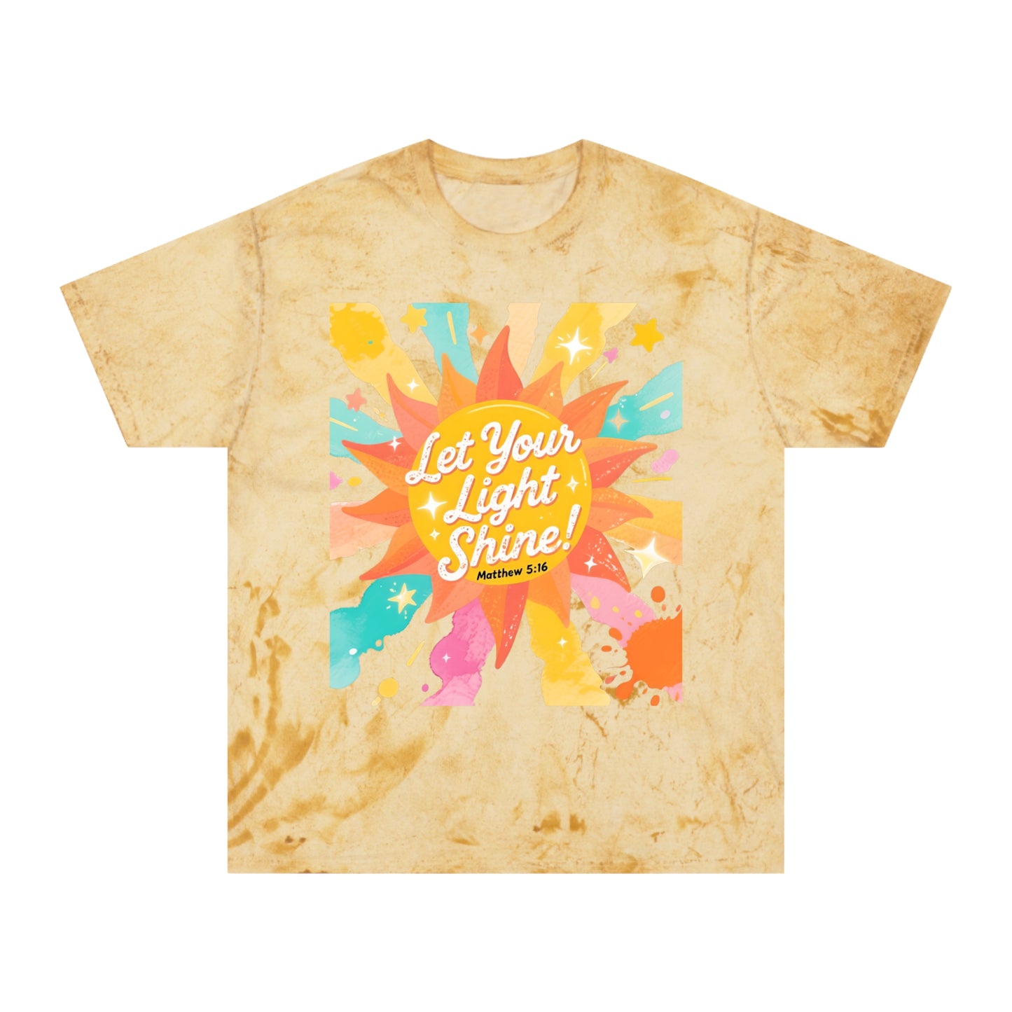Let Your Light Shine T-Shirt — Retro Sunshine Graphic Tee (Matthew 5:16)