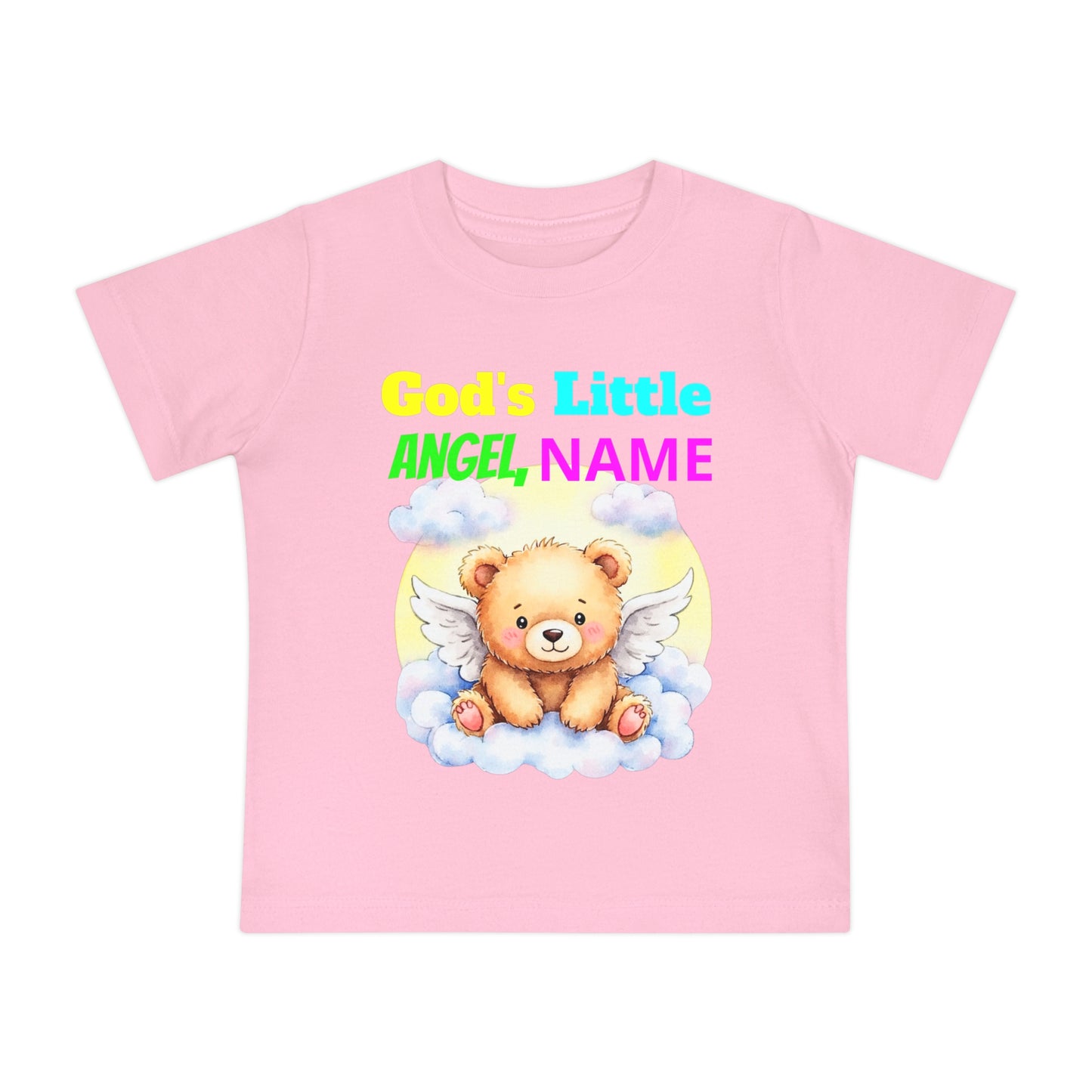 Baby T-Shirt — Personalized "God's Little Angel" Teddy Design