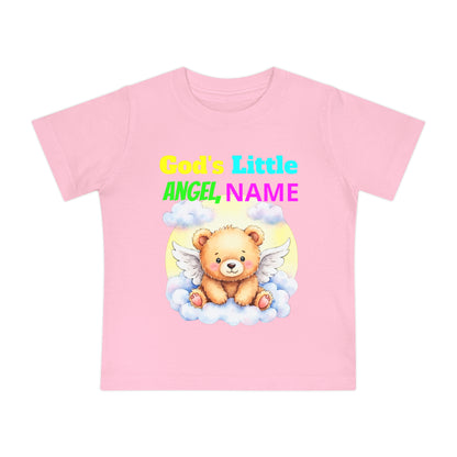 Baby T-Shirt — Personalized "God's Little Angel" Teddy Design
