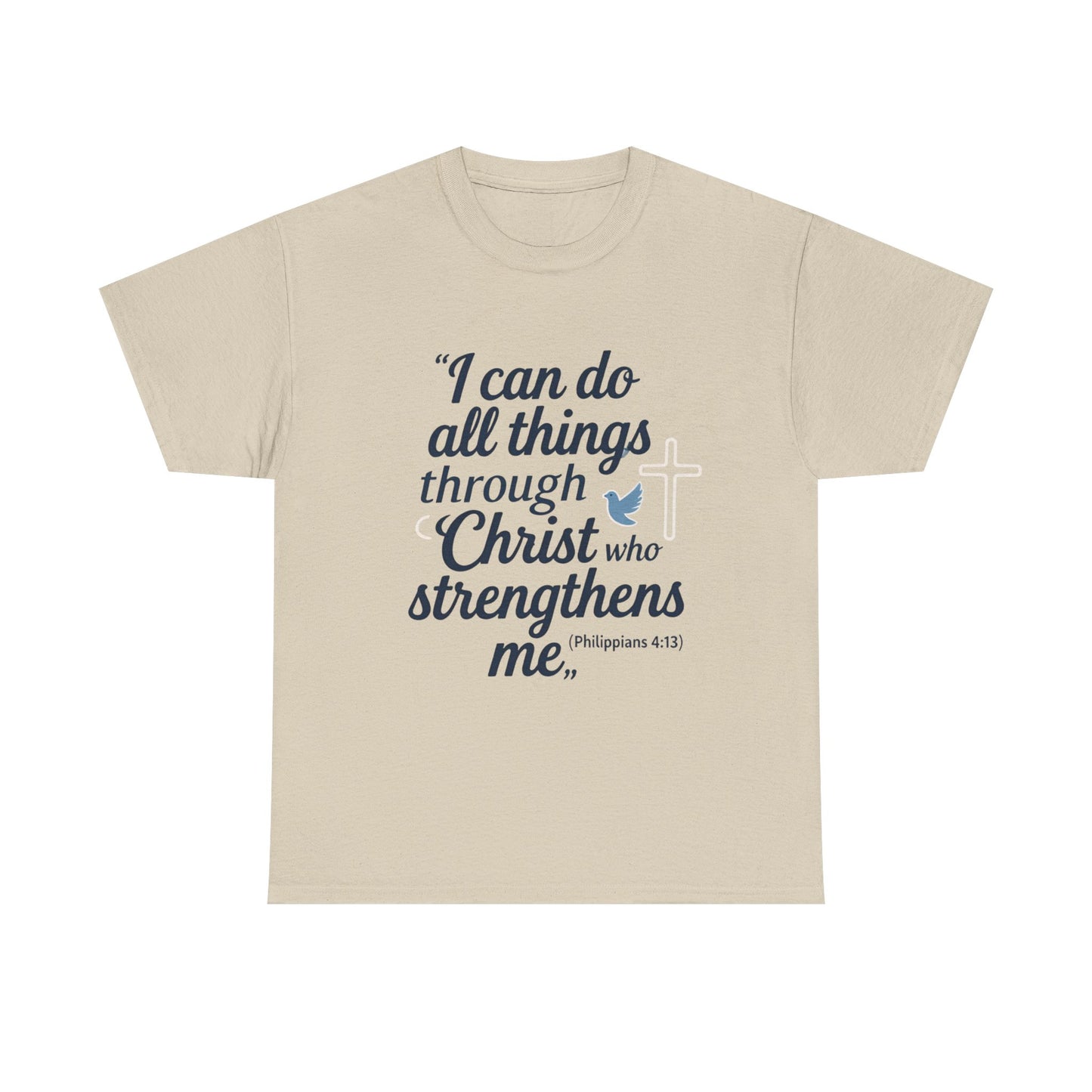 Inspirational Christian T-Shirt - "I Can Do All Things Through Christ" Bible Verse Tee