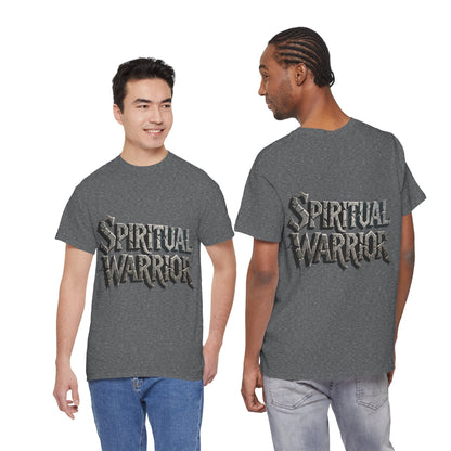 Spiritual Warrior T-Shirt — Gothic Lettering Faith & Strength Tee