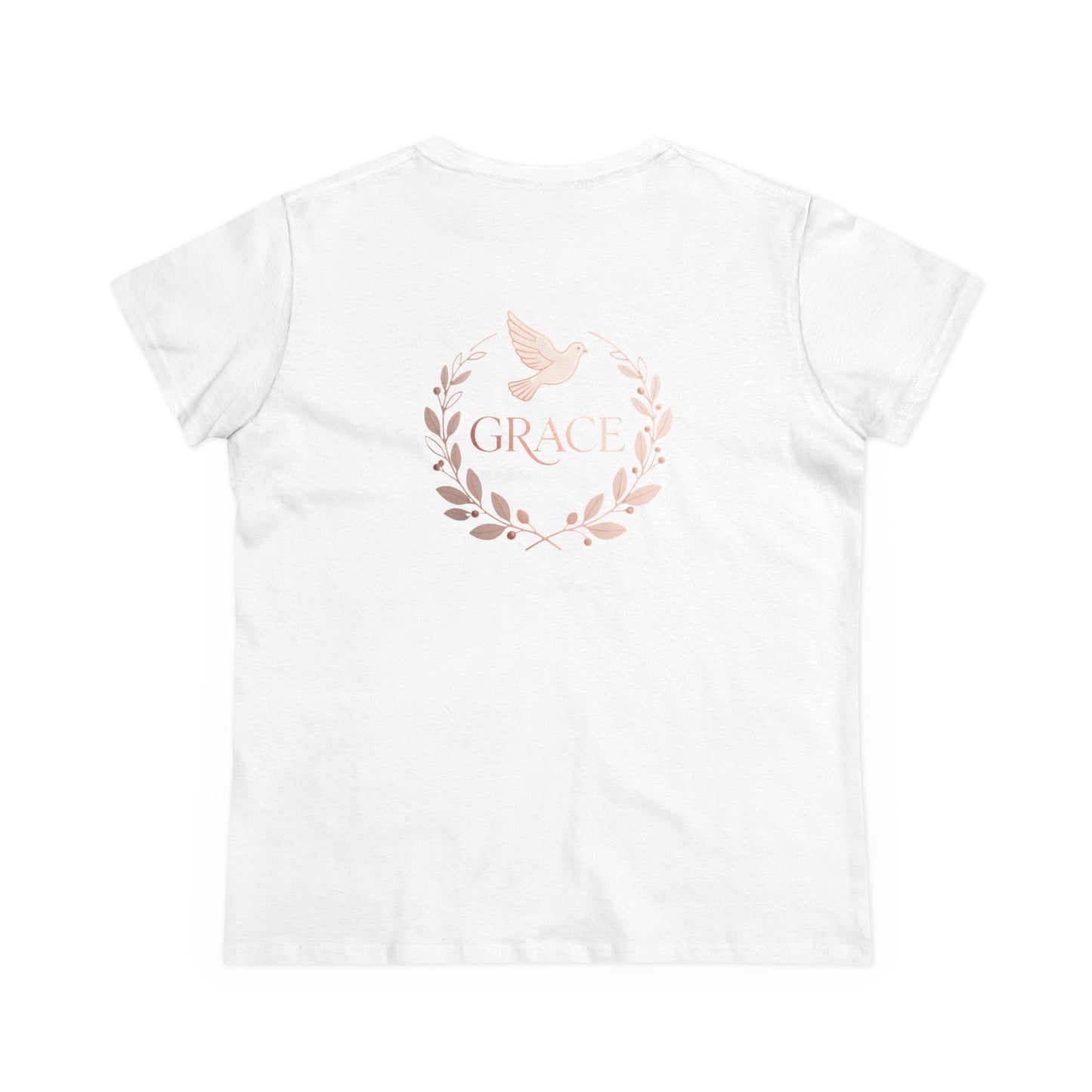 Graceful Dove Wreath Tee — Women's Rose-Gold Reminder Tee