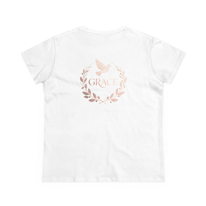 Graceful Dove Wreath Tee — Women's Rose-Gold Reminder Tee