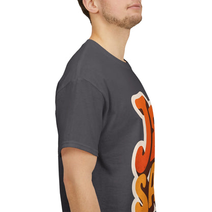 Jesus Saves Retro Tee — Bright Sunset Faith T-Shirt