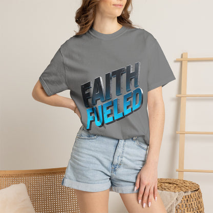 Faith Fueled Garment-Dyed Tee — Vintage Two-Tone Christian T-Shirt