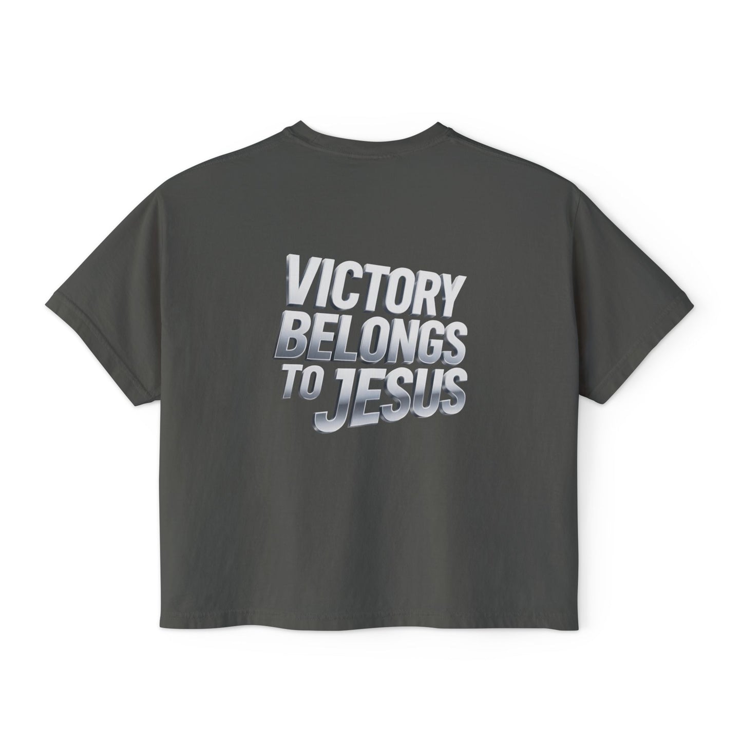 Victory Belongs to Jesus Boxy Tee — Christian Faith Graphic Tee