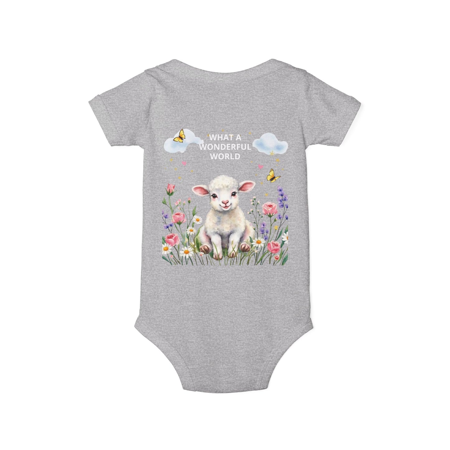 Infant Onesie - "God Made Me Special" Lamb Baby Bodysuit (What a Wonderful World)