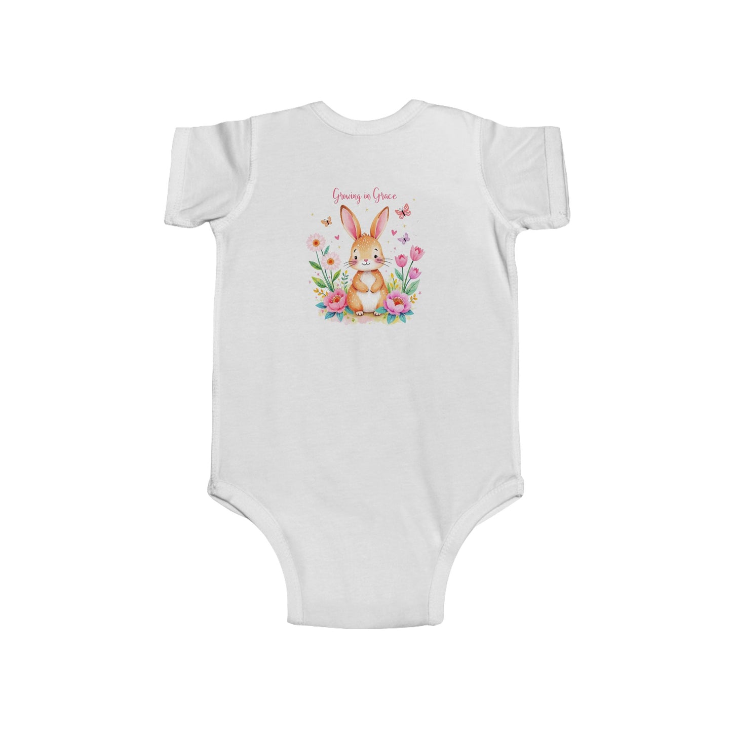 Infant Bodysuit — Cute Floral Bunny "Love You to Pieces" Newborn Onesie