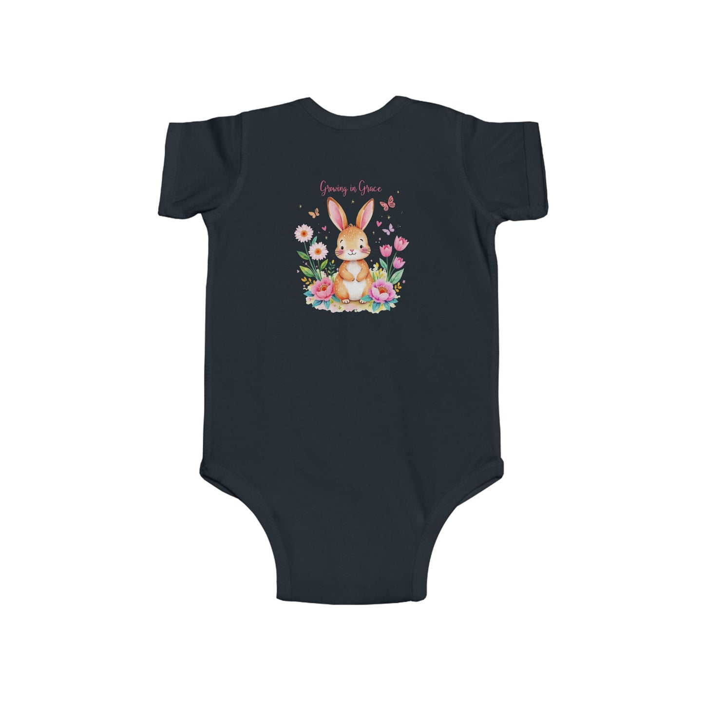 Infant Bodysuit — Cute Floral Bunny "Love You to Pieces" Newborn Onesie