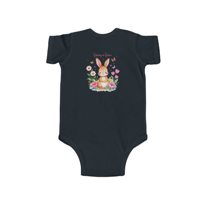 Infant Bodysuit — Cute Floral Bunny "Love You to Pieces" Newborn Onesie