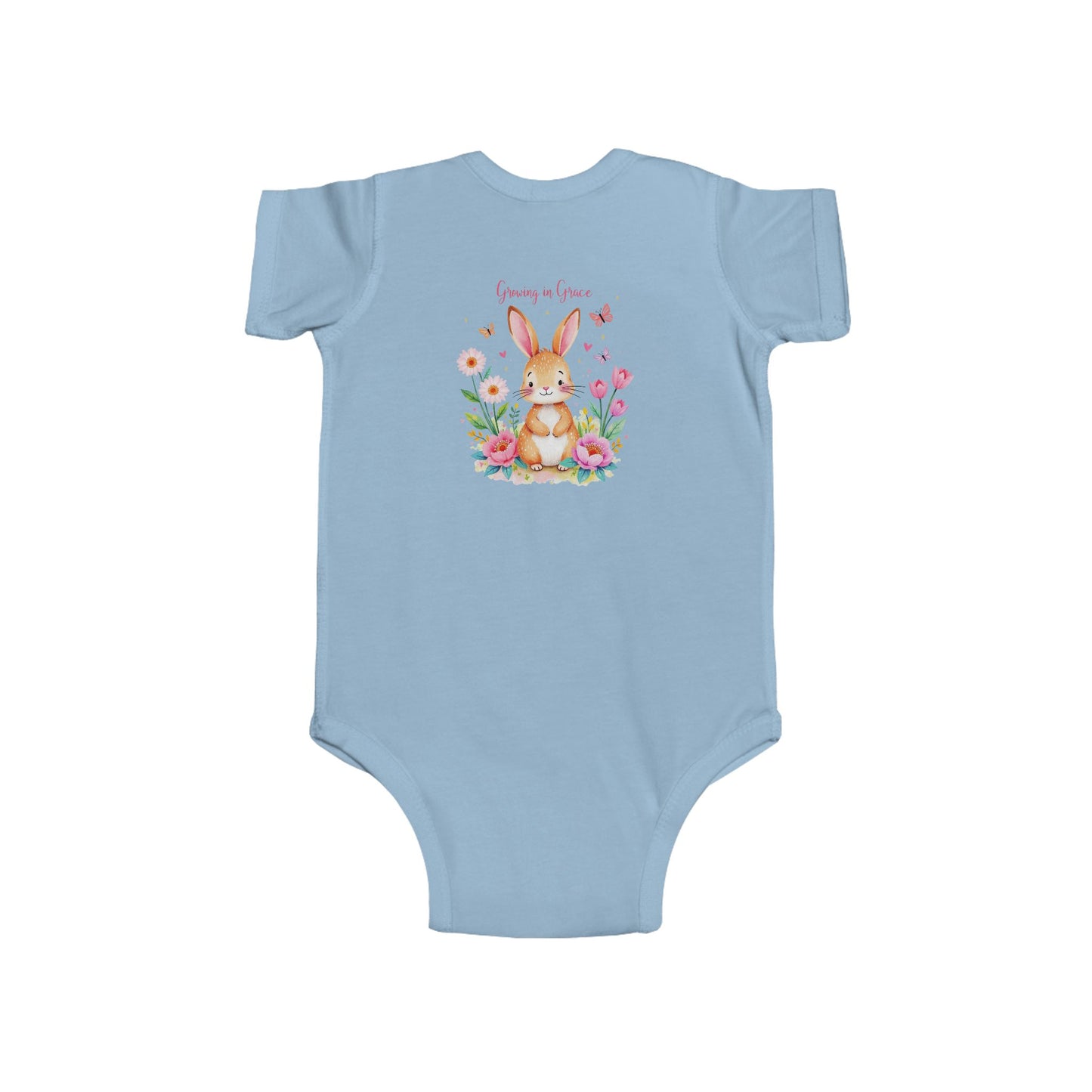 Infant Bodysuit — Cute Floral Bunny "Love You to Pieces" Newborn Onesie