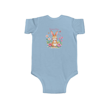 Infant Bodysuit — Cute Floral Bunny "Love You to Pieces" Newborn Onesie