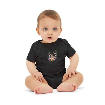 Floral Bunny Infant One-Piece Bodysuit