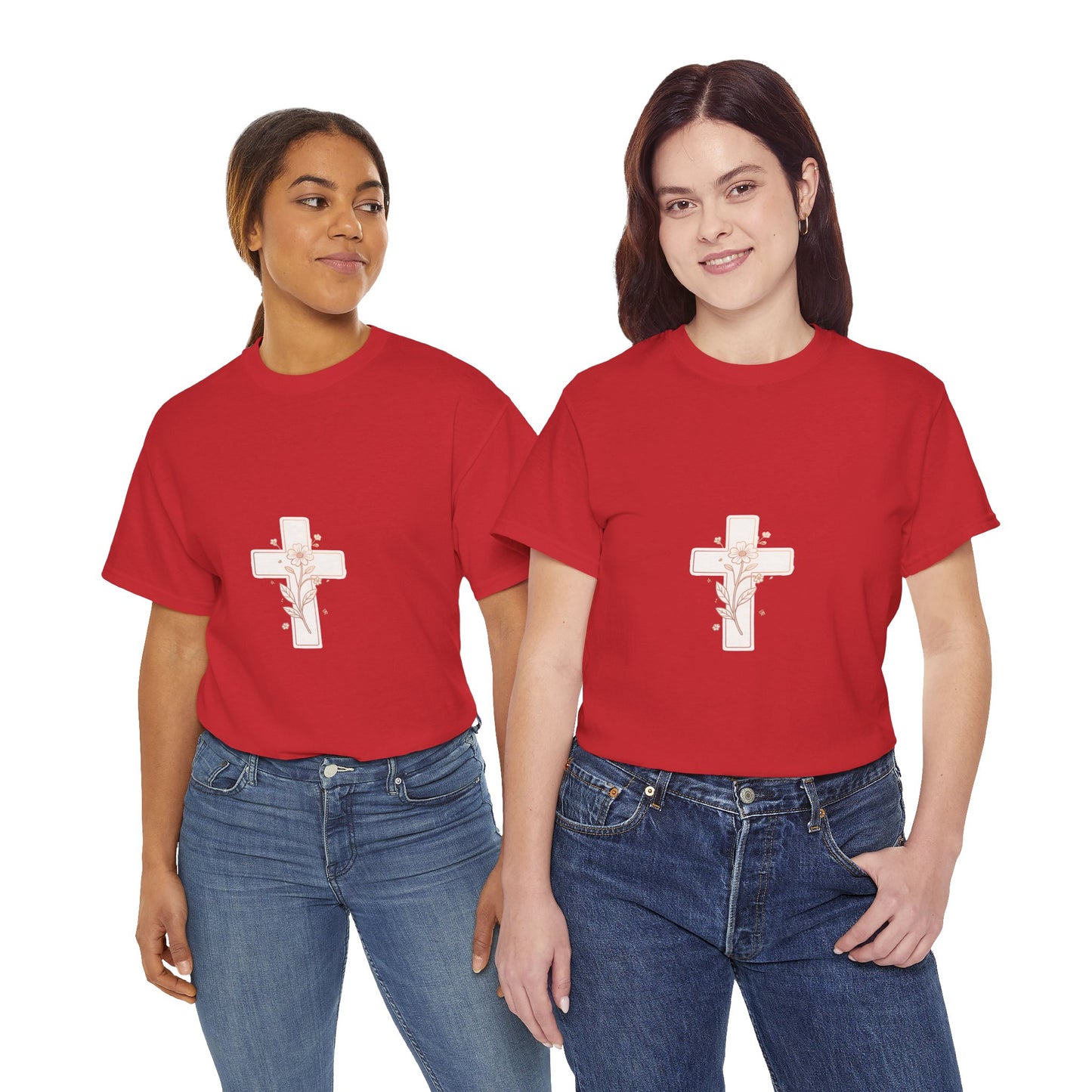 Floral Cross Tee — Delicate Bloom Christian T-Shirt | Meaningful gifts for teens and adults