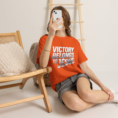 Victory Belongs to Jesus T-Shirt — Heavyweight Christian Faith Tee