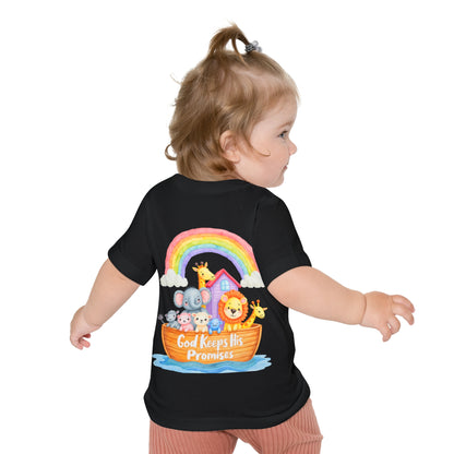 Baby T-Shirt — "God Keeps His Promises" Noah's Ark Rainbow Design