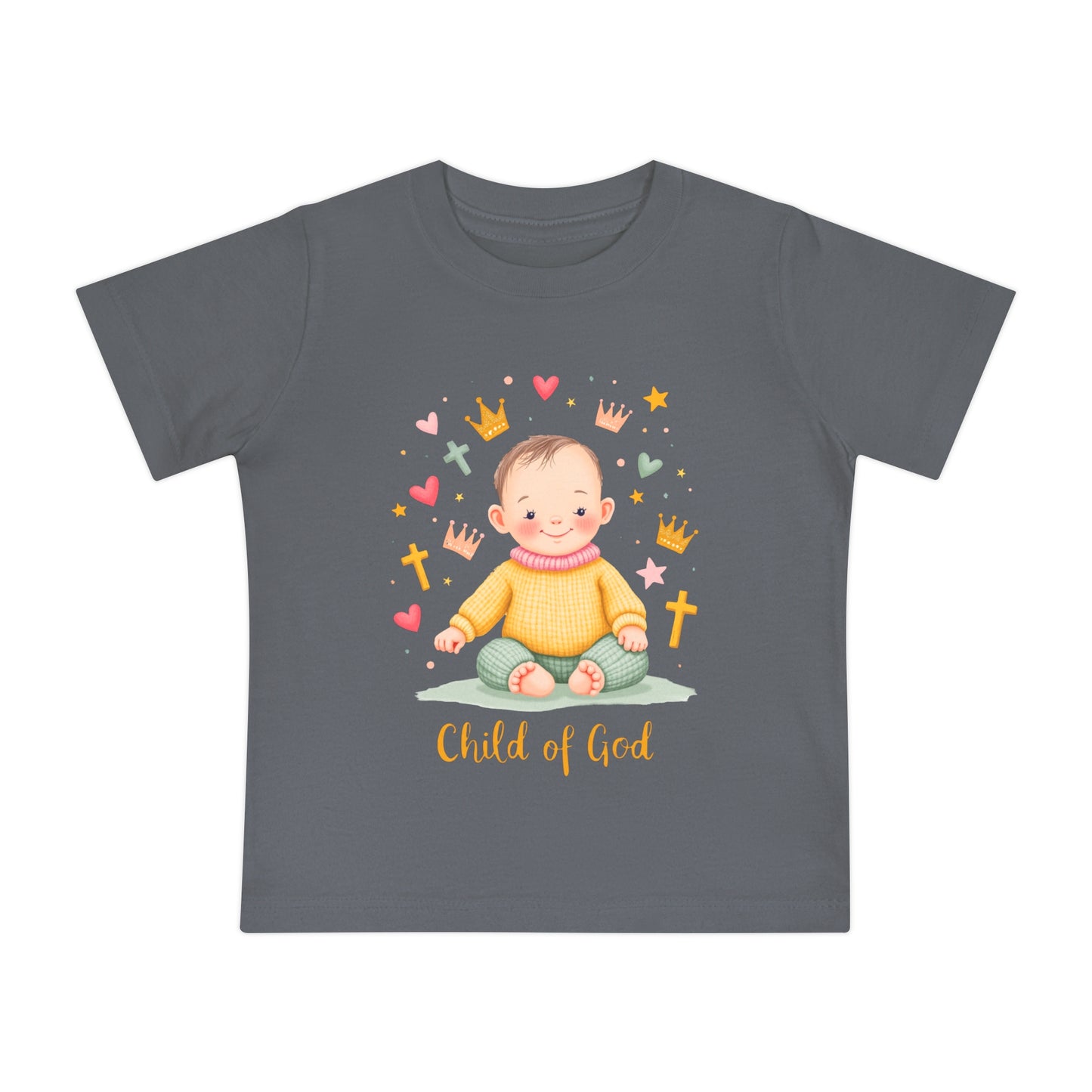 Baby Short Sleeve T-Shirt — "Child of God" Smiling Infant Faith Tee