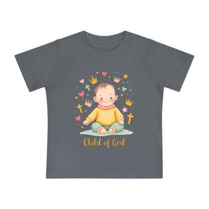 Baby Short Sleeve T-Shirt — "Child of God" Smiling Infant Faith Tee