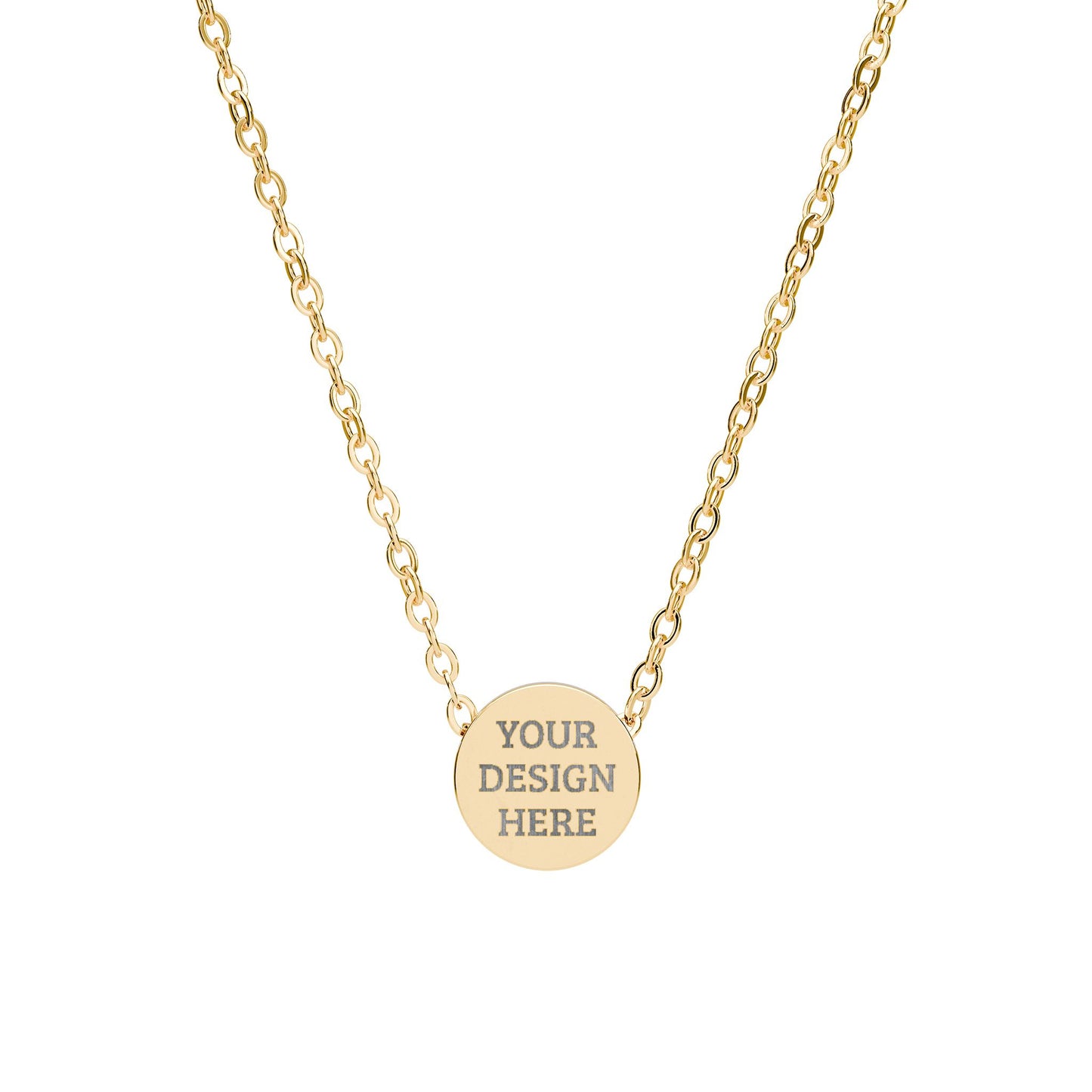 Custom Engraved Circle Pendant Necklace | Silver or Gold Jewelry Gift for Him & Her