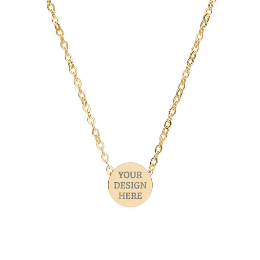 Custom Engraved Circle Pendant Necklace