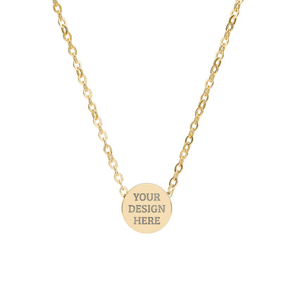 Custom Engraved Circle Pendant Necklace | Silver or Gold Jewelry Gift for Him & Her