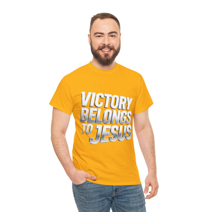 Victory Belongs to Jesus T-Shirt — Heavyweight Christian Faith Tee