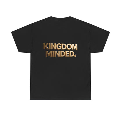 Faith & Focus Tee — Gold Typography Cotton Shirt