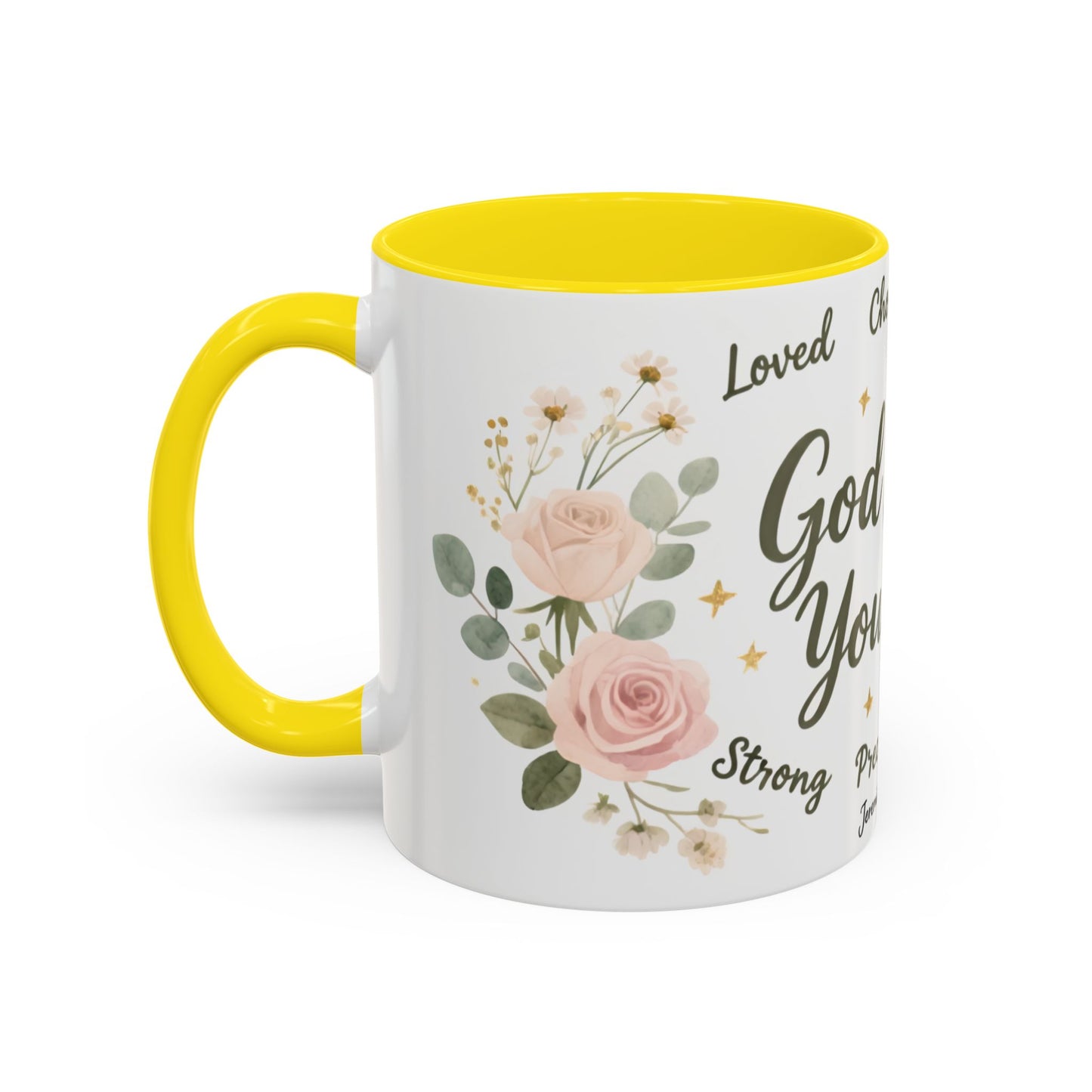 Christian Coffee Mug - "God Says You Are" Floral Inspirational Mug (11/15oz)
