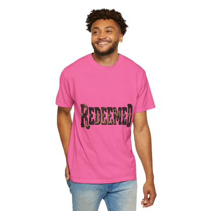 Garment-Dyed Statement Tee — Bold Single-Word Typographic Front