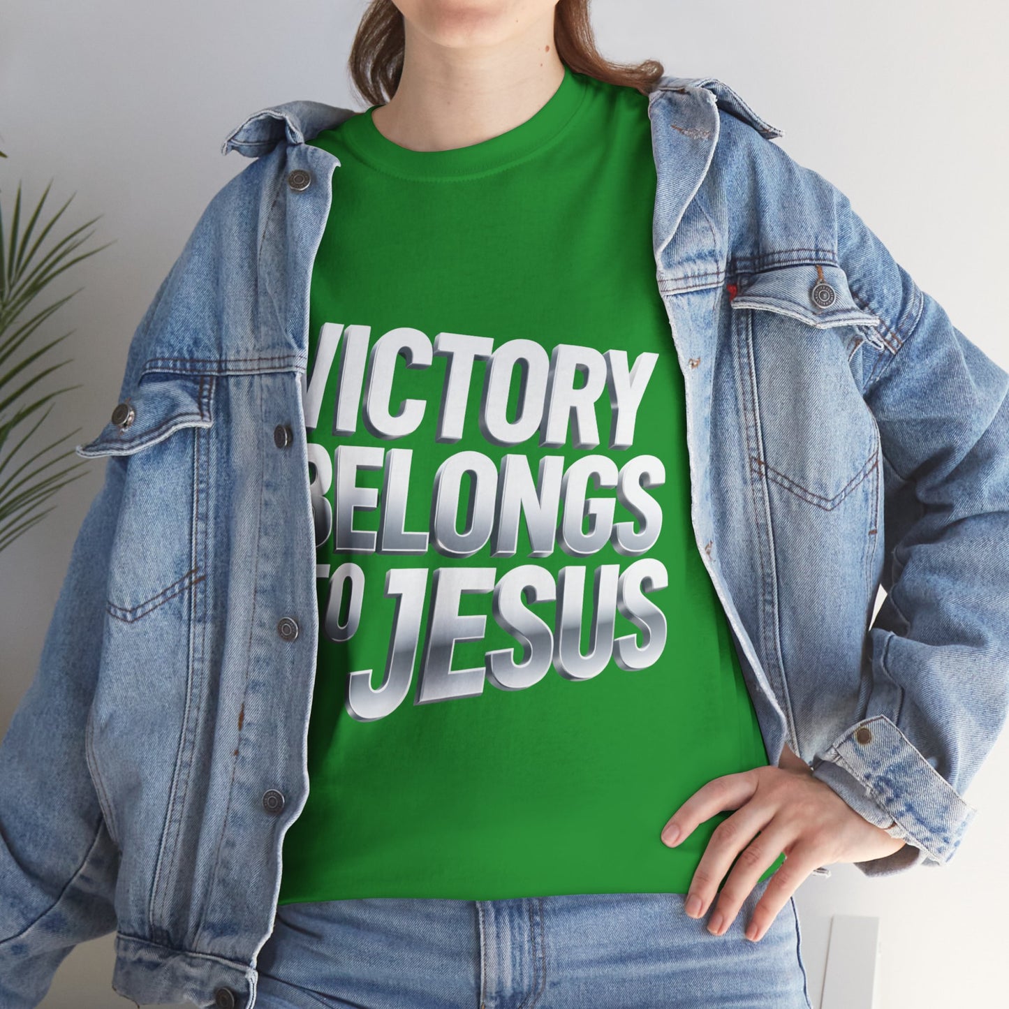 Victory Belongs to Jesus T-Shirt — Heavyweight Christian Faith Tee