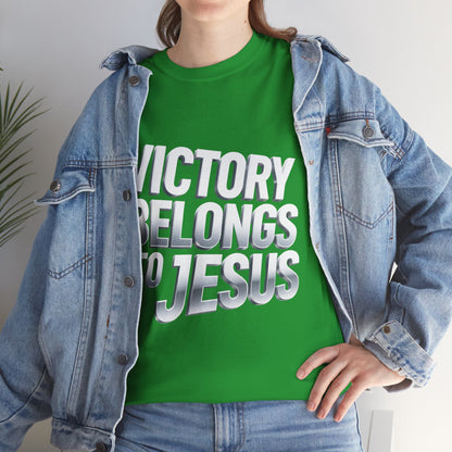 Victory Belongs to Jesus T-Shirt — Heavyweight Christian Faith Tee