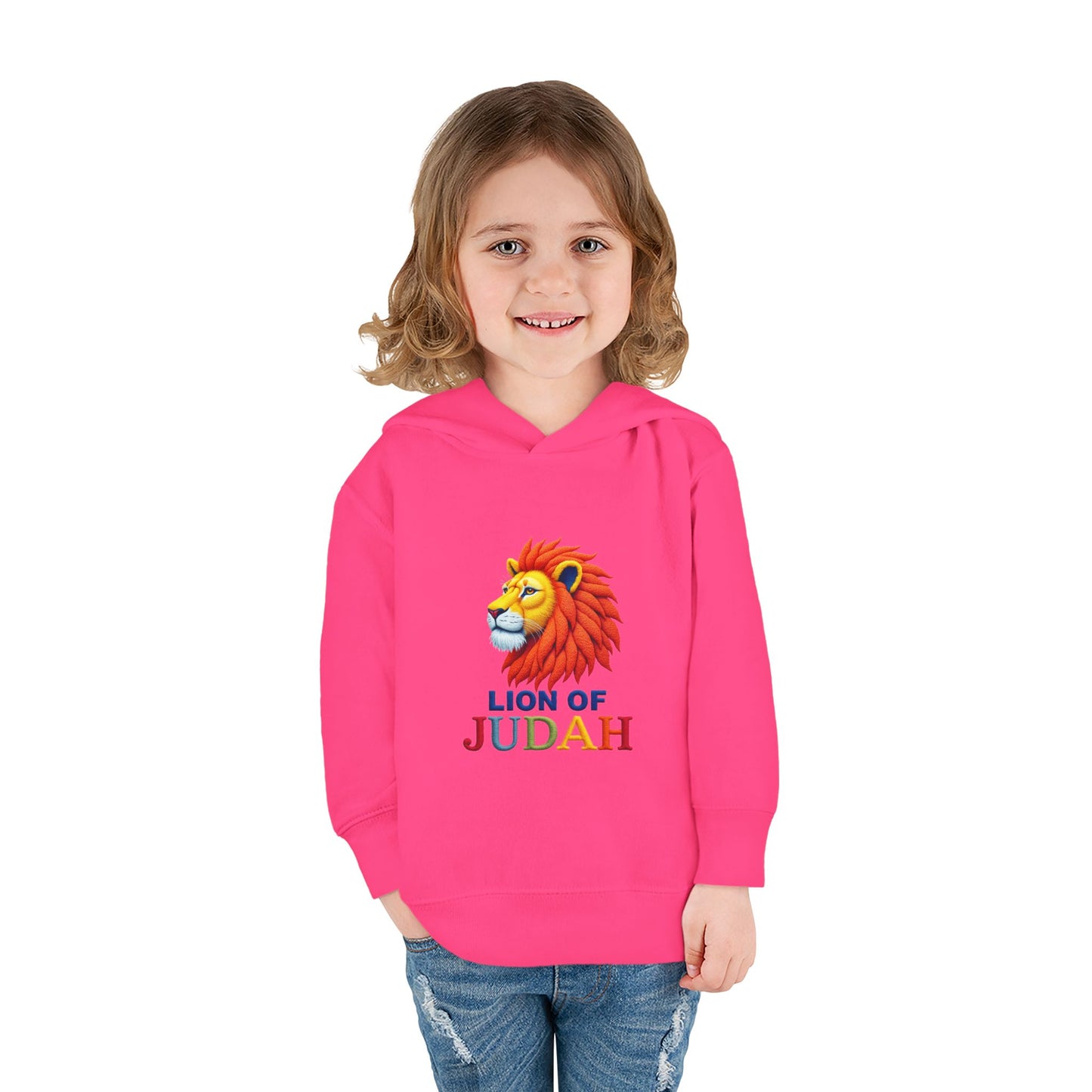 Lion of Judah Toddler Hoodie — Christian Kids Pullover with Colorful Lion Graphic