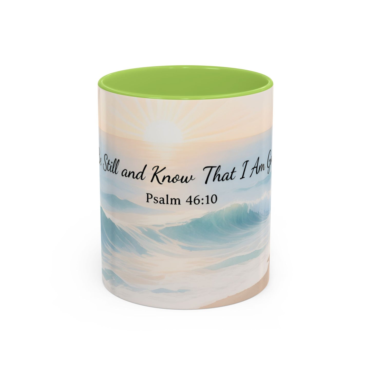 Psalm 46:10 Ocean Coffee Mug – "Be Still and Know That I Am God" Inspirational Ceramic