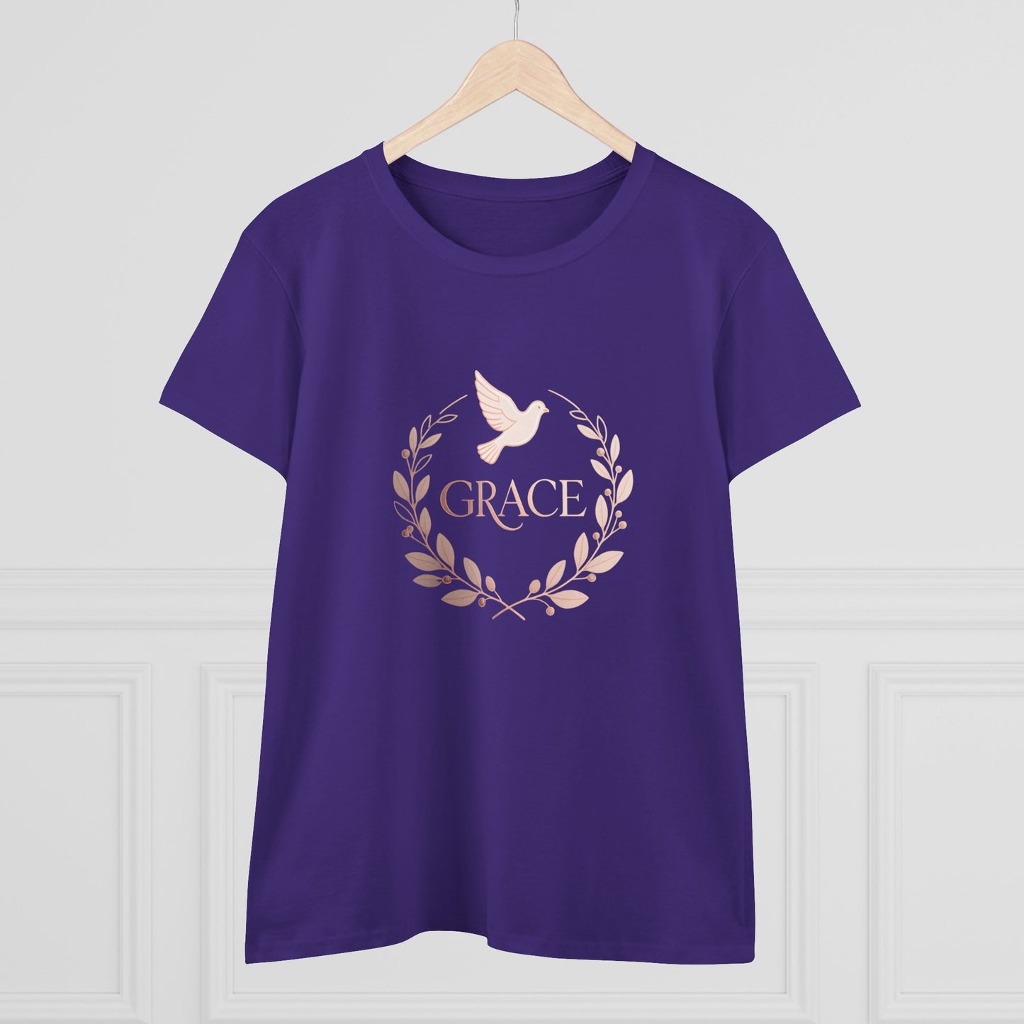 Graceful Dove Wreath Tee — Women's Rose-Gold Reminder Tee