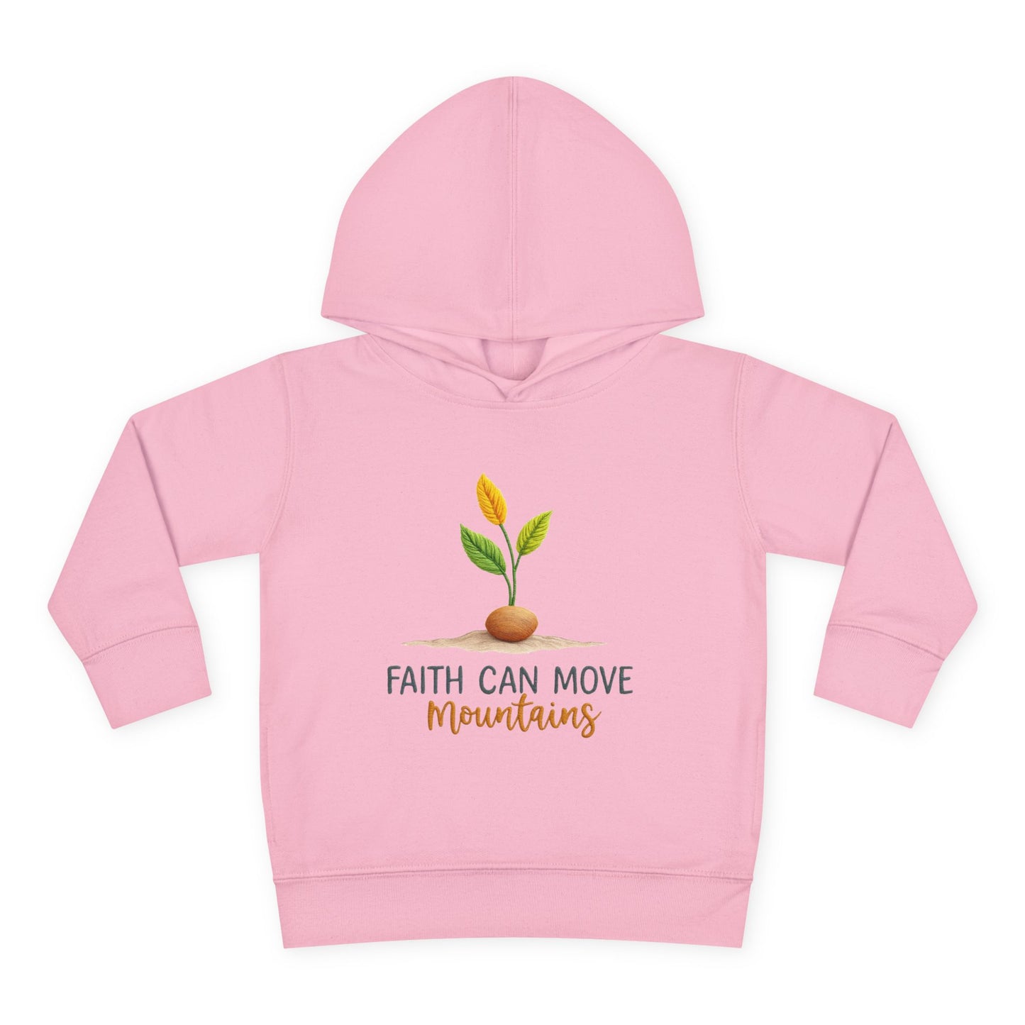 Toddler Hoodie - "Faith Can Move Mountains" Plant Graphic