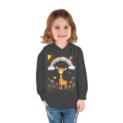 Toddler Hoodie — Giraffe Rainbow Floral Pullover