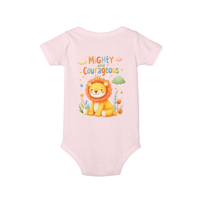 Mighty and Courageous Lion Infant One‑Piece Bodysuit | Perfect Gift for Baby Showers | Birthday Gifts