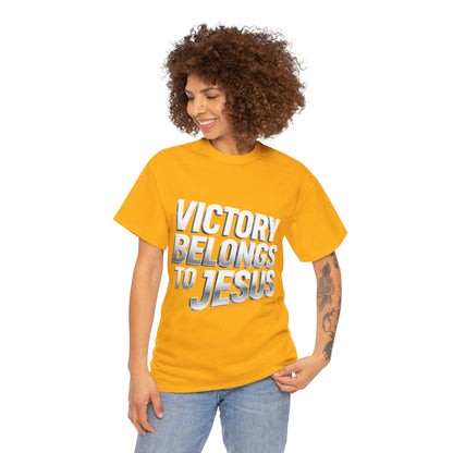 Victory Belongs to Jesus T-Shirt — Heavyweight Christian Faith Tee
