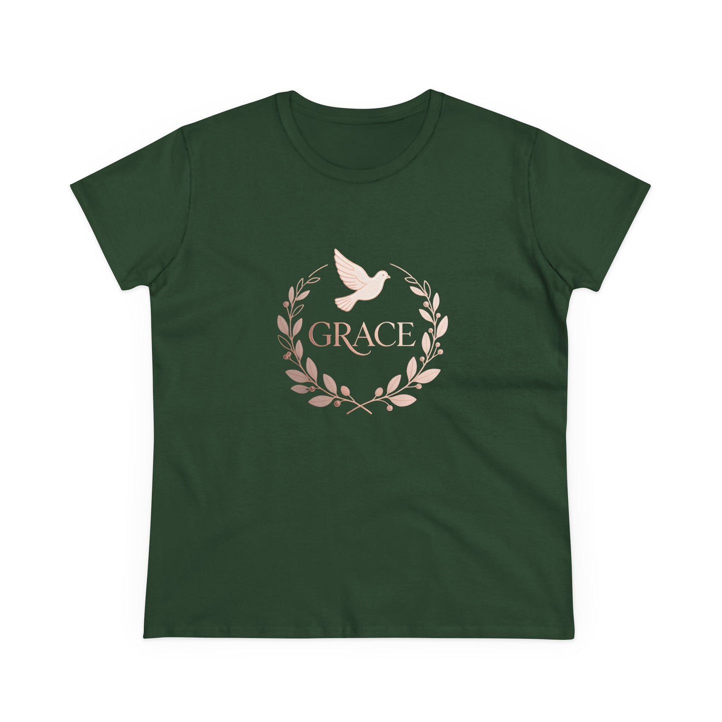 Graceful Dove Wreath Tee — Women's Rose-Gold Reminder Tee