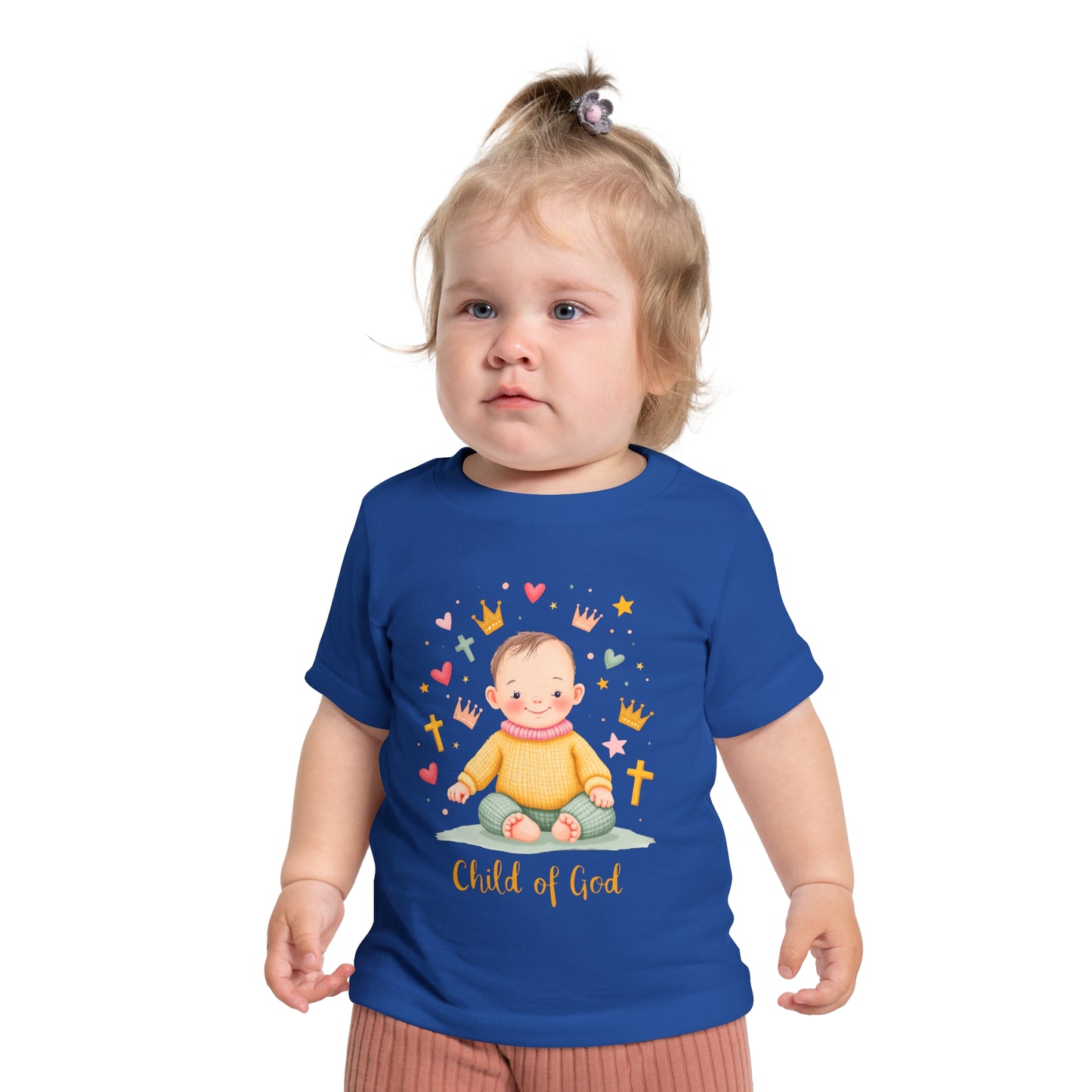 Baby Short Sleeve T-Shirt — "Child of God" Smiling Infant Faith Tee